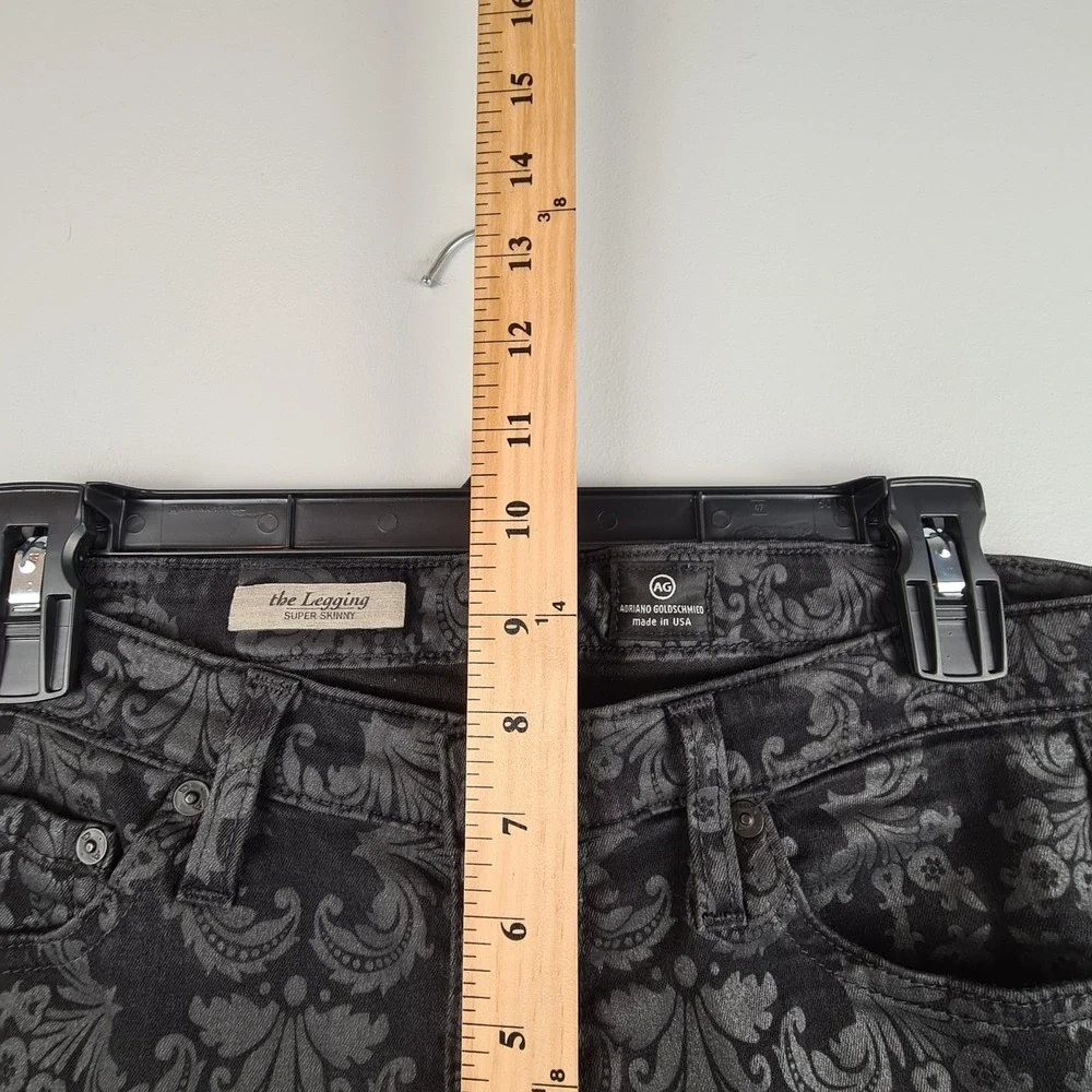 AG Adriano Goldschmie Womens 28R The Legging Ankle‎ Brocade Velvet Jeans Pants
